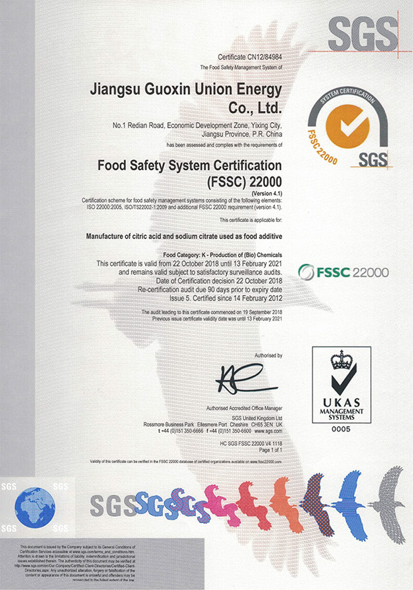 Citric Acid Anhydrous|Citric Acid Monohydrate|Stem--Jiangsu Guoxin Union Energy Co.,Ltd.